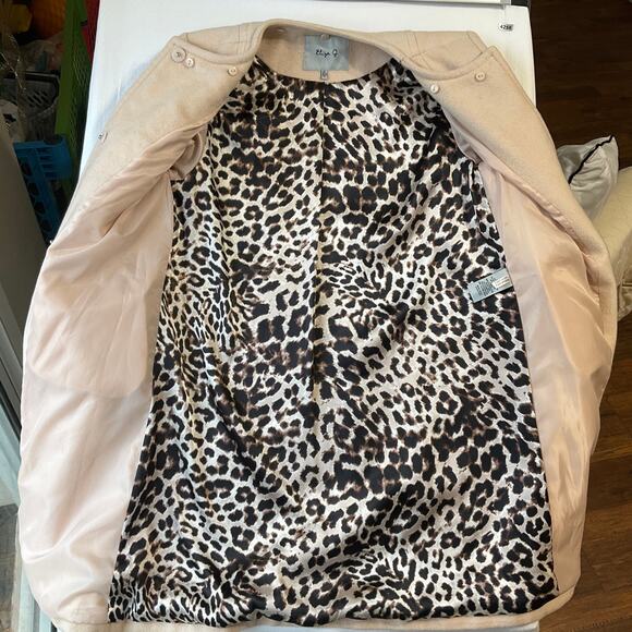 Eliza J Women Long Coat size XS Beige Wool Blend Lined Buttons Closure Elegant - Picture 6 of 11